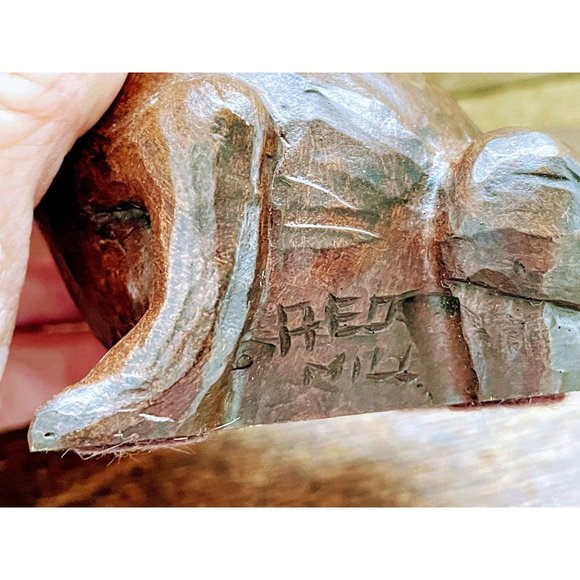 Vintage Carved Resin Frog/Toad artist Signed - Picture 4 of 8